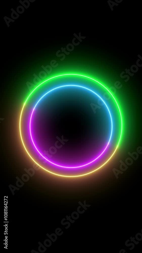 Colorful neon loading on black background