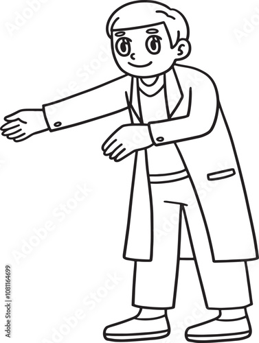 Doctor Isolated Coloring Page for kids