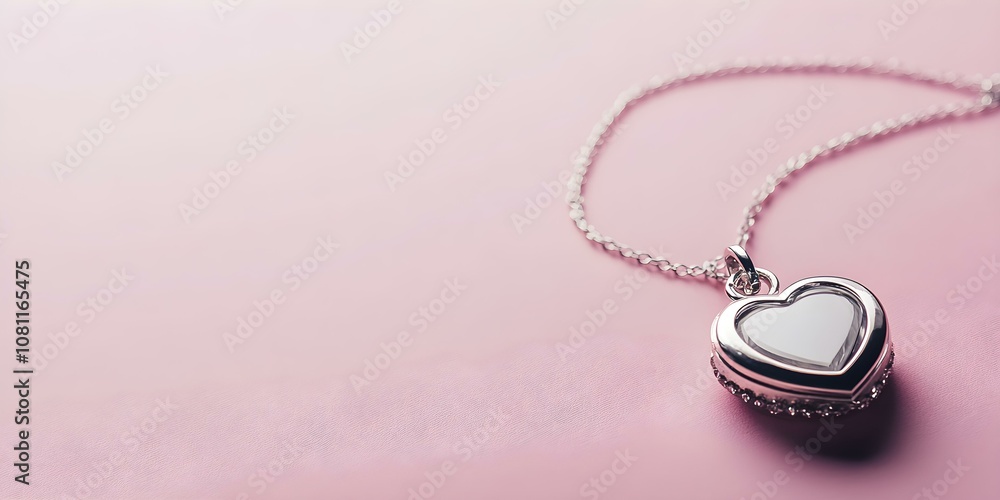 Locket icon web banner. Locket icon isolated on pink background with copy space. Locket icon web banner. Locket icon isolated on pink background with copy space.