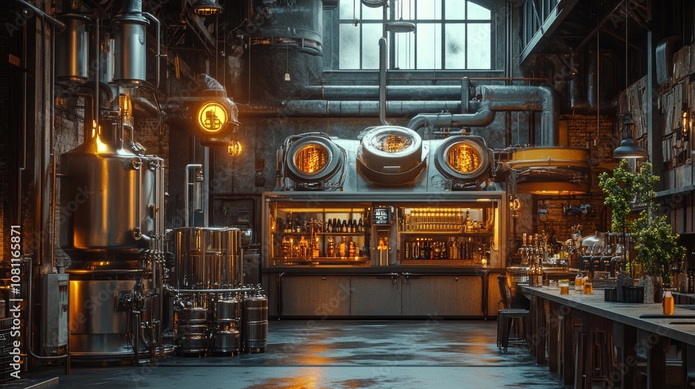 Futuristic Beer Brewery in Cyberpunk City with Cinematic Lighting, AR Concept Generative AI Futuristic Beer Brewery in Cyberpunk City with Cinematic Lighting, AR Concept Generative AI