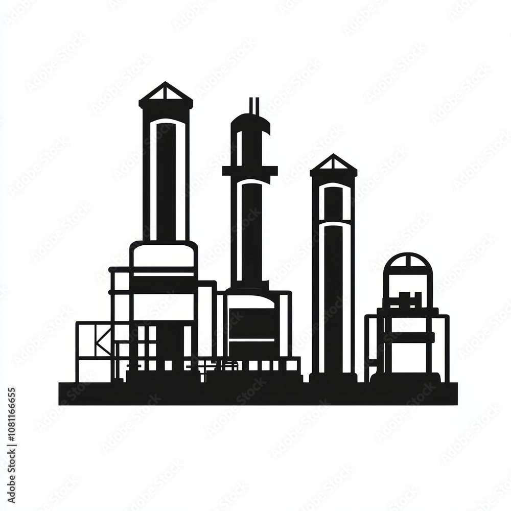 Petrochemical Industry Icon Generative AI Petrochemical Industry Icon Generative AI