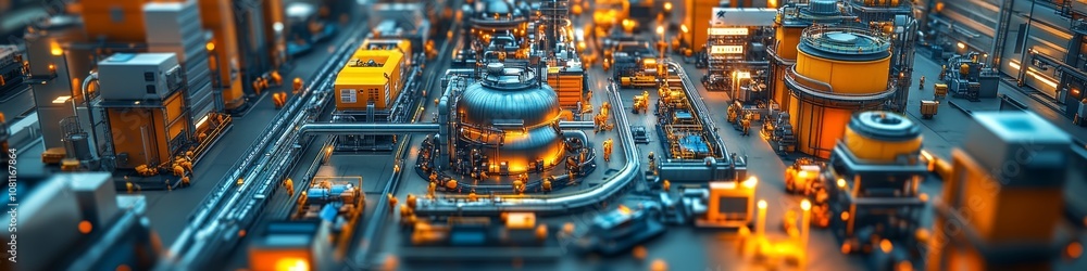 Industrial Assembly Line Workers at Work, Top View Generative AI Industrial Assembly Line Workers at Work, Top View Generative AI