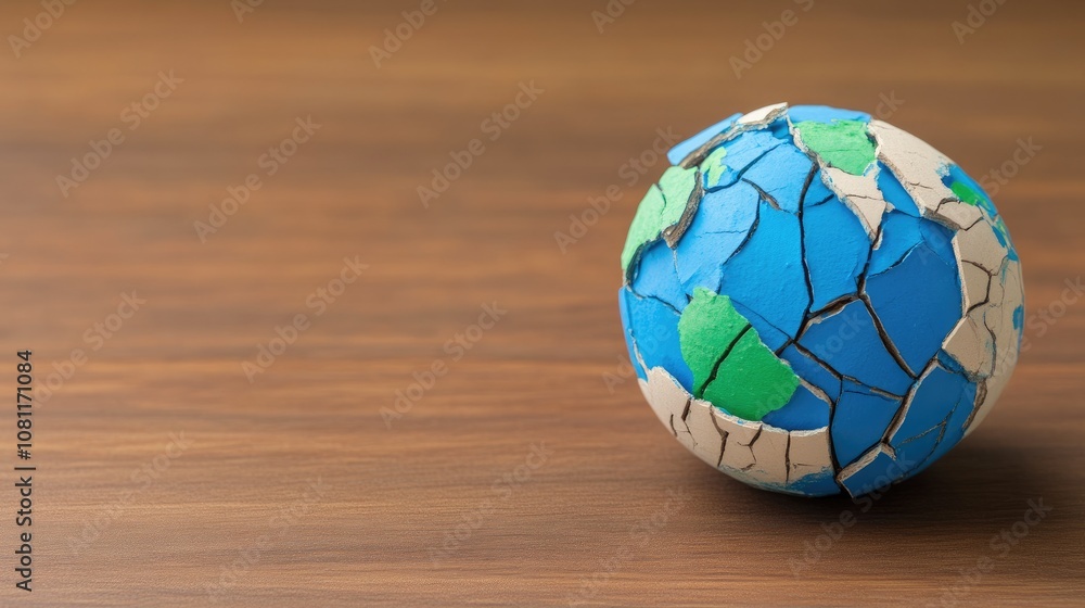 Cracked Globe Representing Global Struggles for Justice Cracked Globe Representing Global Struggles for Justice