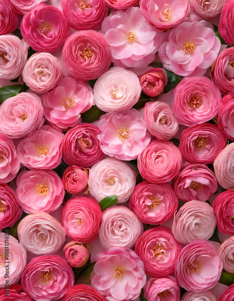 Fototapeta premium Fresh Camellia flower pattern texture background