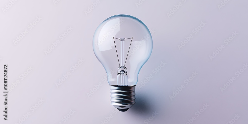 A Clear Light Bulb Sits Against a Plain Background, Showcasing Its Intricate Filament and Reflecting the Soft Light Around It, Highlighting the Simplicity of This Classic Design A Clear Light Bulb Sits Against a Plain Background, Showcasing Its Intricate Filament and Reflecting the Soft Light Around It, Highlighting the Simplicity of This Classic Design