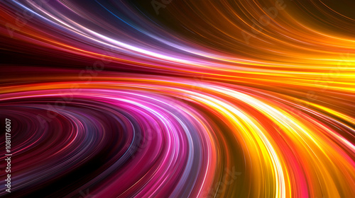 Abstract Swirling Light Trails, background, bright, colorful, design, energy