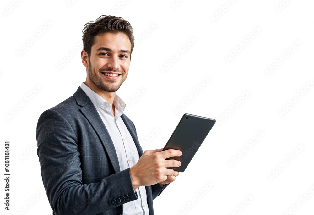 Portrait of a young businessman using tablet computer Portrait of a young businessman using tablet computer