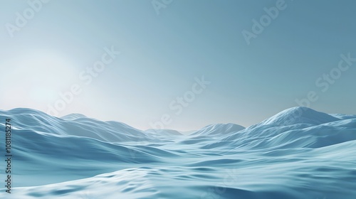 Wallpaper Mural A 3D visualization of a minimalist winter landscape  AI generated illustration Torontodigital.ca