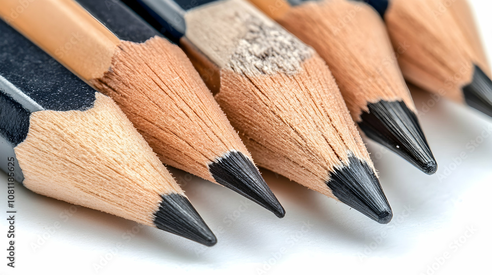Close-up of Sharpened Pencils, graphite, wood, macro, detail, point Close-up of Sharpened Pencils, graphite, wood, macro, detail, point