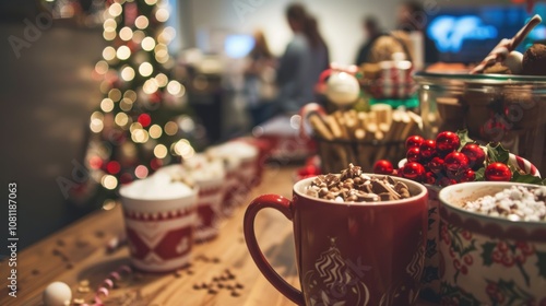 Wallpaper Mural Festive Holiday Hot Chocolate Bar in Office Space for Holiday Party Decoration and Celebrations Torontodigital.ca