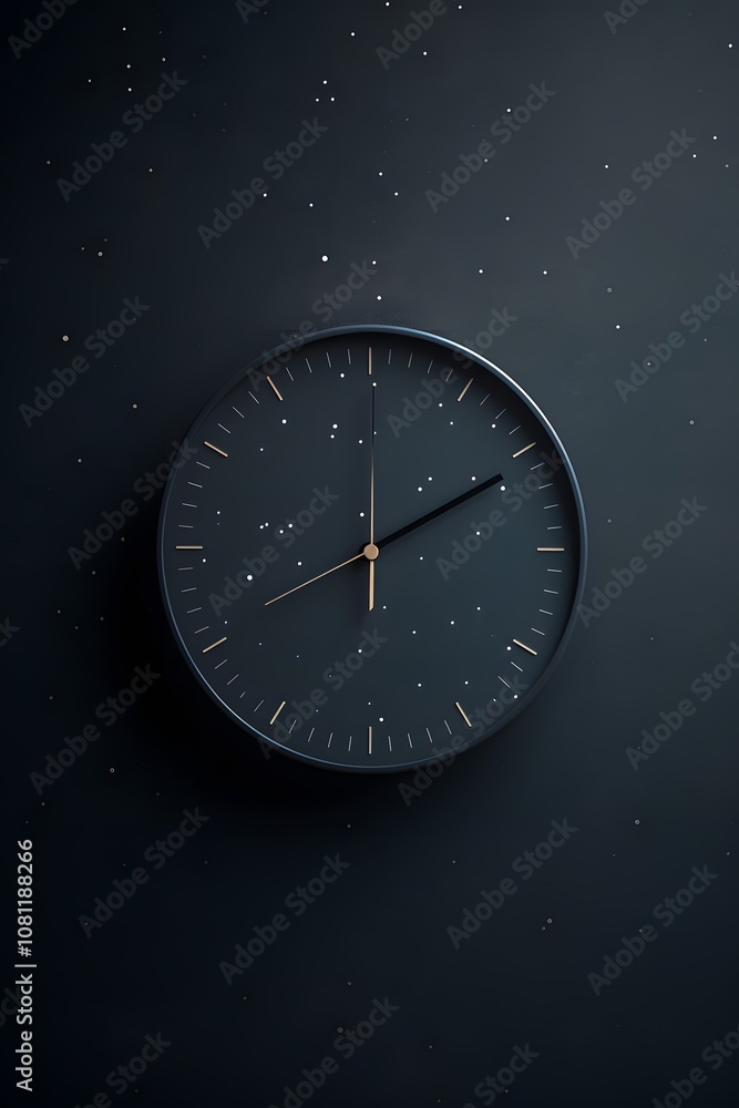 custom made wallpaper toronto digitalA minimalist clock face showing midnight to welcome the New Year AI generated illustration