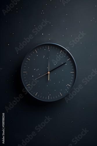 Wallpaper Mural A minimalist clock face showing midnight to welcome the New Year AI generated illustration Torontodigital.ca