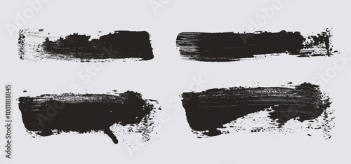 High detail texture paint splatter, ink brush strokes, brushes. Vector grunge effect, grunge punk y2k collage design. Dry brush strokes on art canvas. Set of brutalist retro, vintage element.