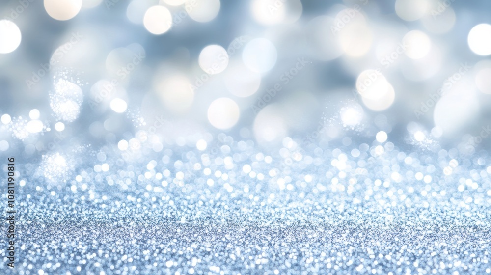 Abstract Sparkling Background with Defocused Blue and White Lights
