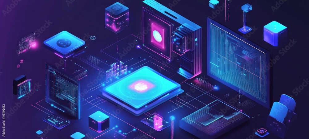 Cyberpunk Tech: Futuristic Digital Network and System Architecture Cyberpunk Tech: Futuristic Digital Network and System Architecture