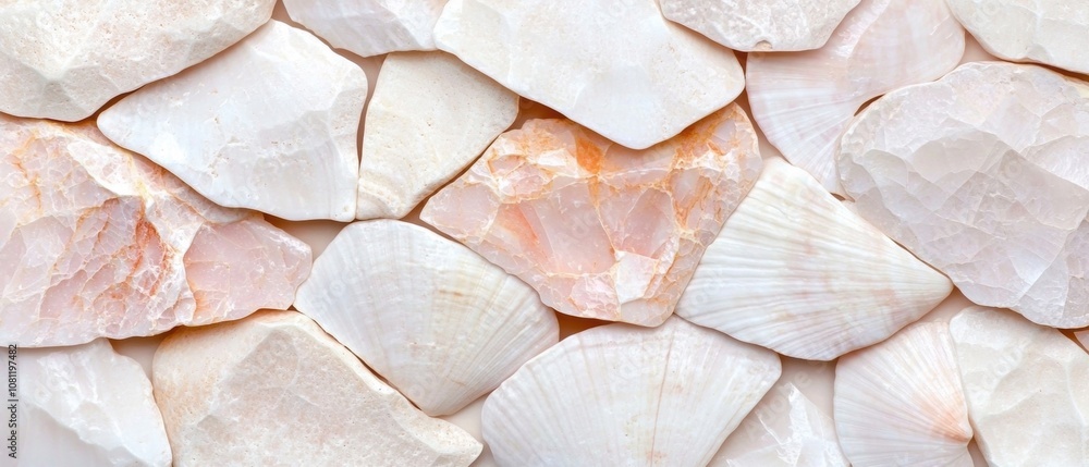 Closeup of natural white and pink quartz stones Closeup of natural white and pink quartz stones