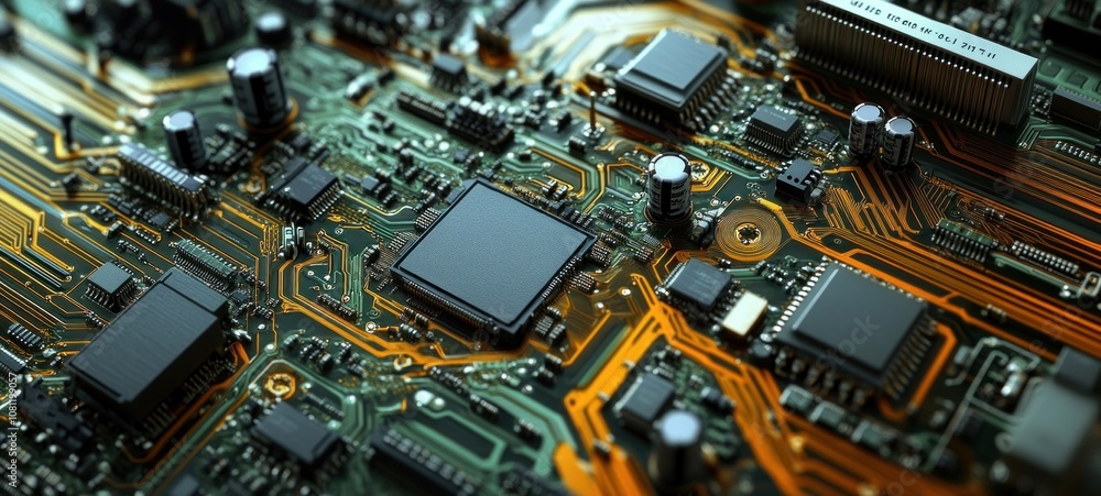 Close-up of a Circuit Board: Intricate Design and Technological Marvel Close-up of a Circuit Board: Intricate Design and Technological Marvel