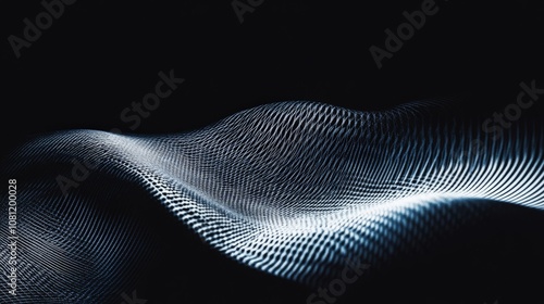 a string, wave-like pattern, abstract on black background