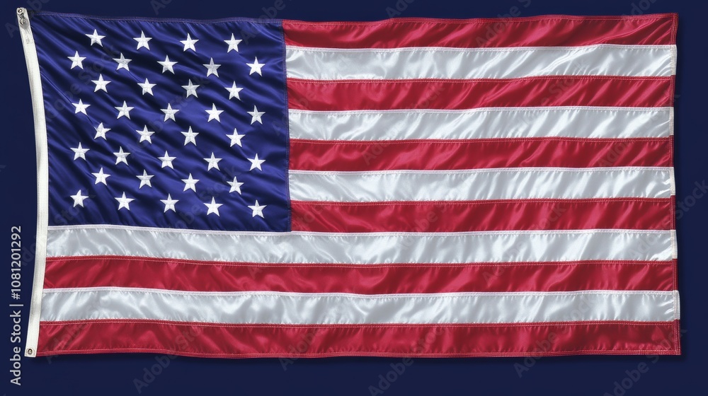 illustration of united states flag on blue background and copy space illustration of united states flag on blue background and copy space