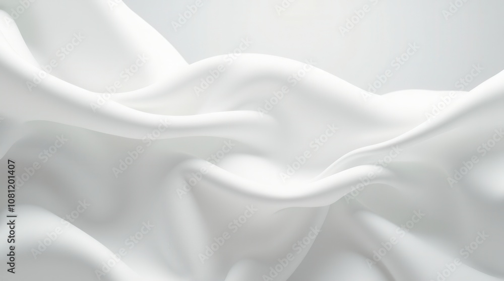 Obraz premium Floating Elegant White Fabric Soft Textile Movement