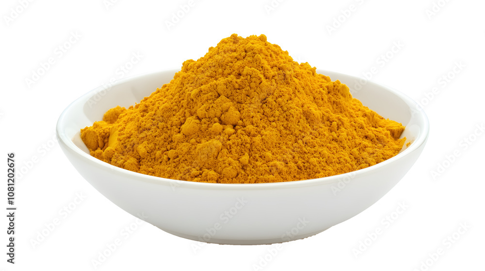 turmeric powder in a bowl isolated on transparent background turmeric powder in a bowl isolated on transparent background