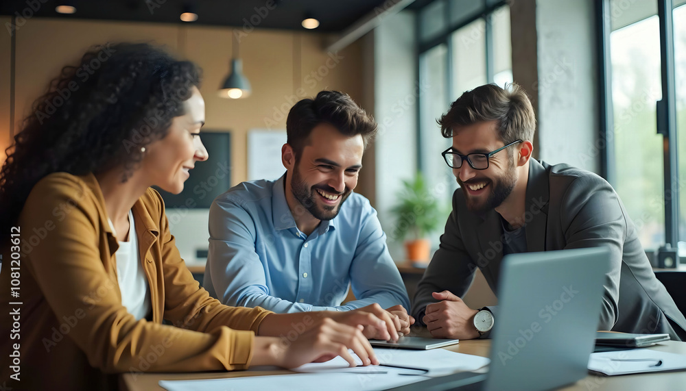 A dynamic scene of workers from diverse ethnic backgrounds collaborating in a modern office environment, promoting teamwork and inclusion A dynamic scene of workers from diverse ethnic backgrounds collaborating in a modern office environment, promoting teamwork and inclusion