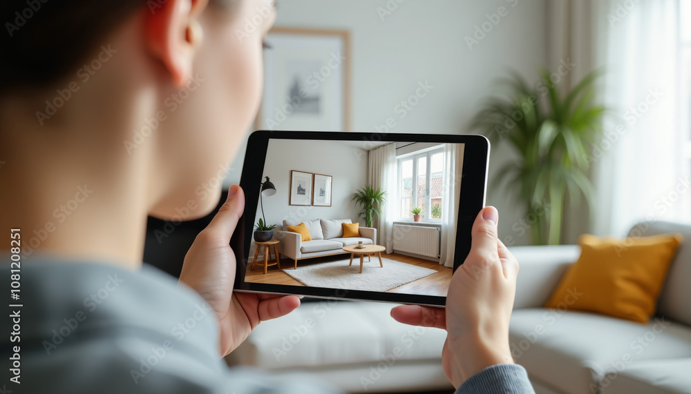 Virtual Home Tour on Tablet - Modern Interior Design Virtual Home Tour on Tablet - Modern Interior Design