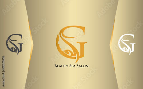 Letter G Beauty Spa and Salon Logo Luxury Color