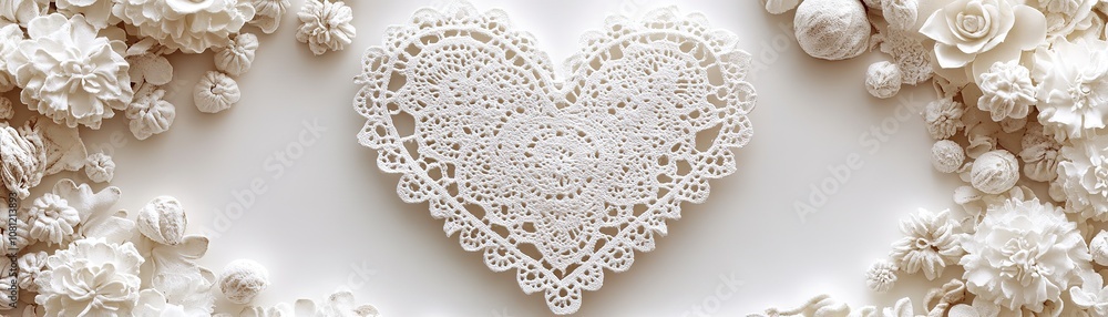 Creating handmade lace heart decorations for weddings and events home decor artistic craftsmanship soft light romantic concept Creating handmade lace heart decorations for weddings and events home decor artistic craftsmanship soft light romantic concept