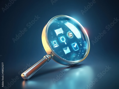 Talent Search Concept with Magnifying Glass and Candidate Icons photo