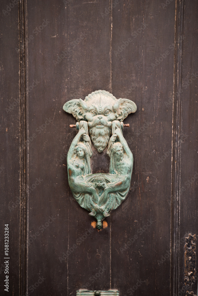 Beautiful door knocker with traditional sculptures. Malta Beautiful door knocker with traditional sculptures. Malta