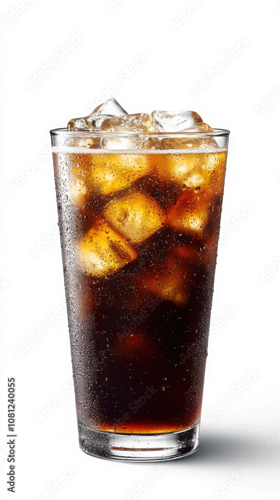 Chilled iced coffee in tall glass for refreshing beverage design Chilled iced coffee in tall glass for refreshing beverage design
