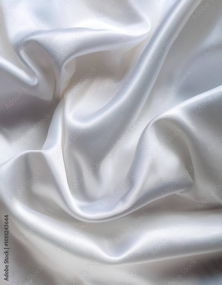Obraz premium abstract background of white luxurious fabric or liquid waves or wavy folds of silk grunge texture of satin velvet material