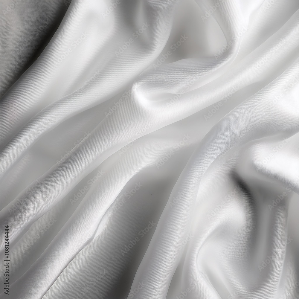 Fototapeta premium abstract background of white luxurious fabric or liquid waves or wavy folds of silk grunge texture of satin velvet material