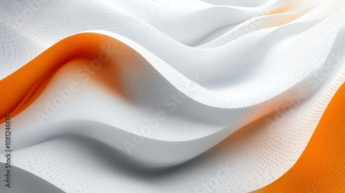 White futuristic technological minimalistic background with orange colors, scientific space background