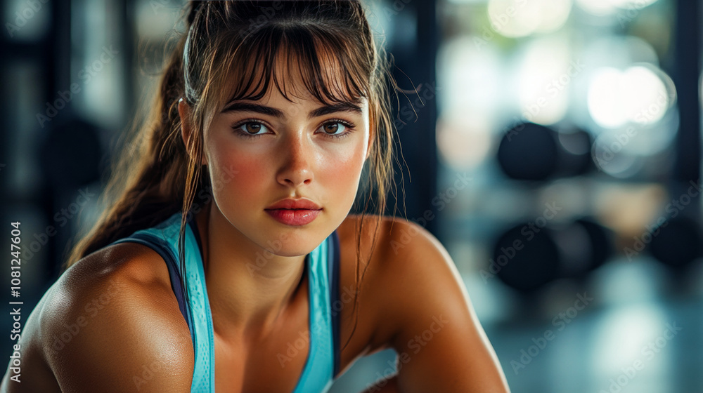 Focused Athlete During Intense Workout, Fitness and Wellness Campaigns Focused Athlete During Intense Workout, Fitness and Wellness Campaigns