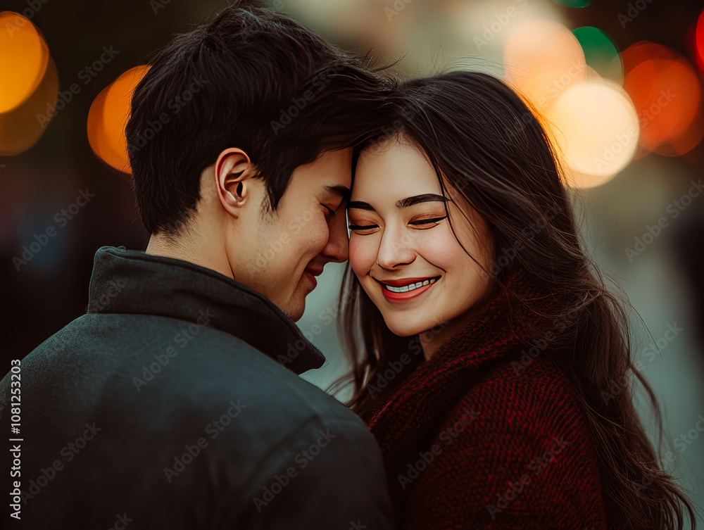 Couple Enjoying Golden Hour, Romantic Outdoor Moment Couple Enjoying Golden Hour, Romantic Outdoor Moment