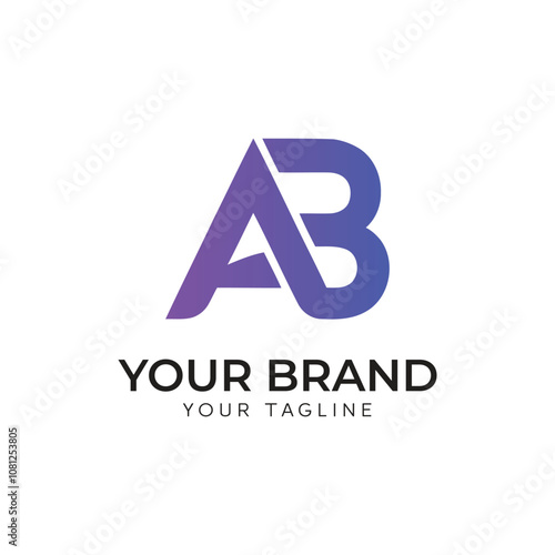 Creative and elegant letter ab logo design template