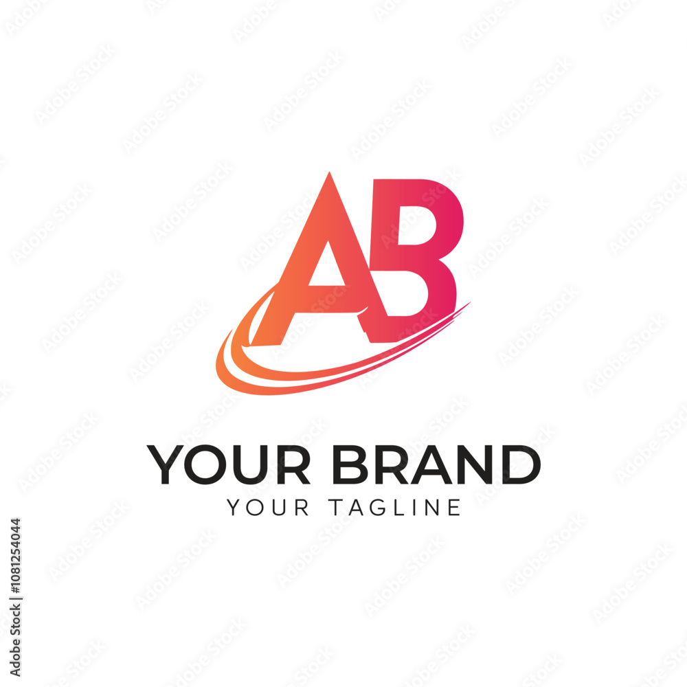 Creative and elegant letter ab logo design template Creative and elegant letter ab logo design template