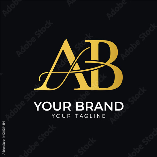 Creative and elegant letter ab logo design template