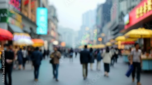 Wallpaper Mural Vibrant Street Market Buzzing With Shoppers Generative AI Torontodigital.ca