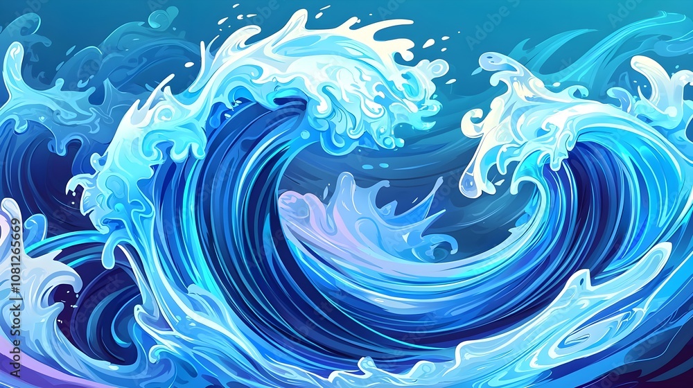 Abstract Blue Ocean Waves Abstract Blue Ocean Waves