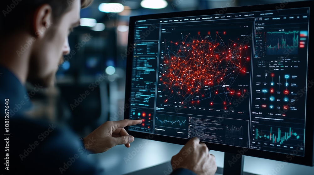 Cloud Trading Dashboard Data Analysis Technology Screen Close Up Cloud Trading Dashboard Data Analysis Technology Screen Close Up