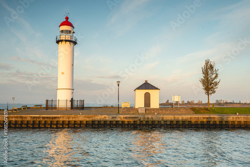 October 25, 2024. Hellevoetsluis, The Netherlands. The Lighhouse of Hellevoetsluis, The Netherlands. photo