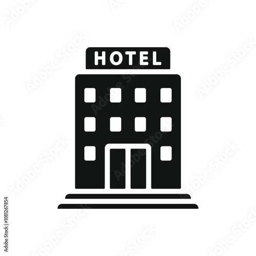 Hotel building icon vector design templates modern and simple
