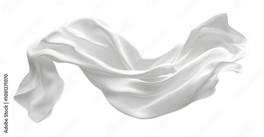 White fabric flowing on a transparent background. isolated background. White fabric flowing on a transparent background. isolated background.