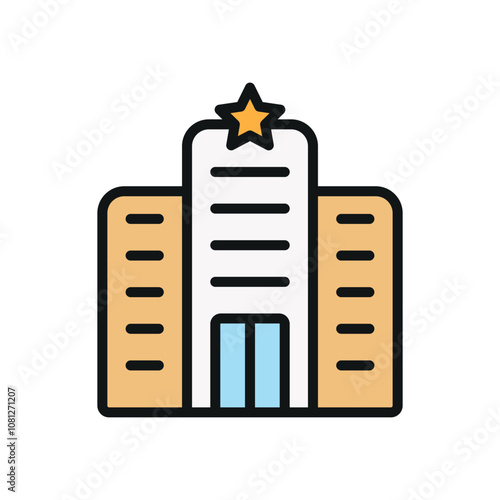 Hotel building icon vector design templates modern and simple