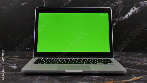 Wallpaper Mural Laptop and green screen on the monitor Torontodigital.ca