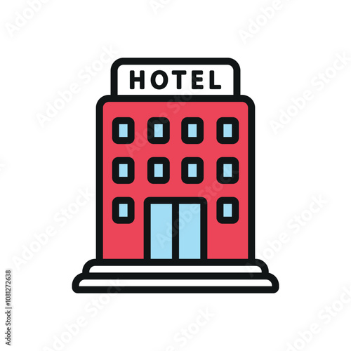 Hotel building icon vector design templates modern and simple