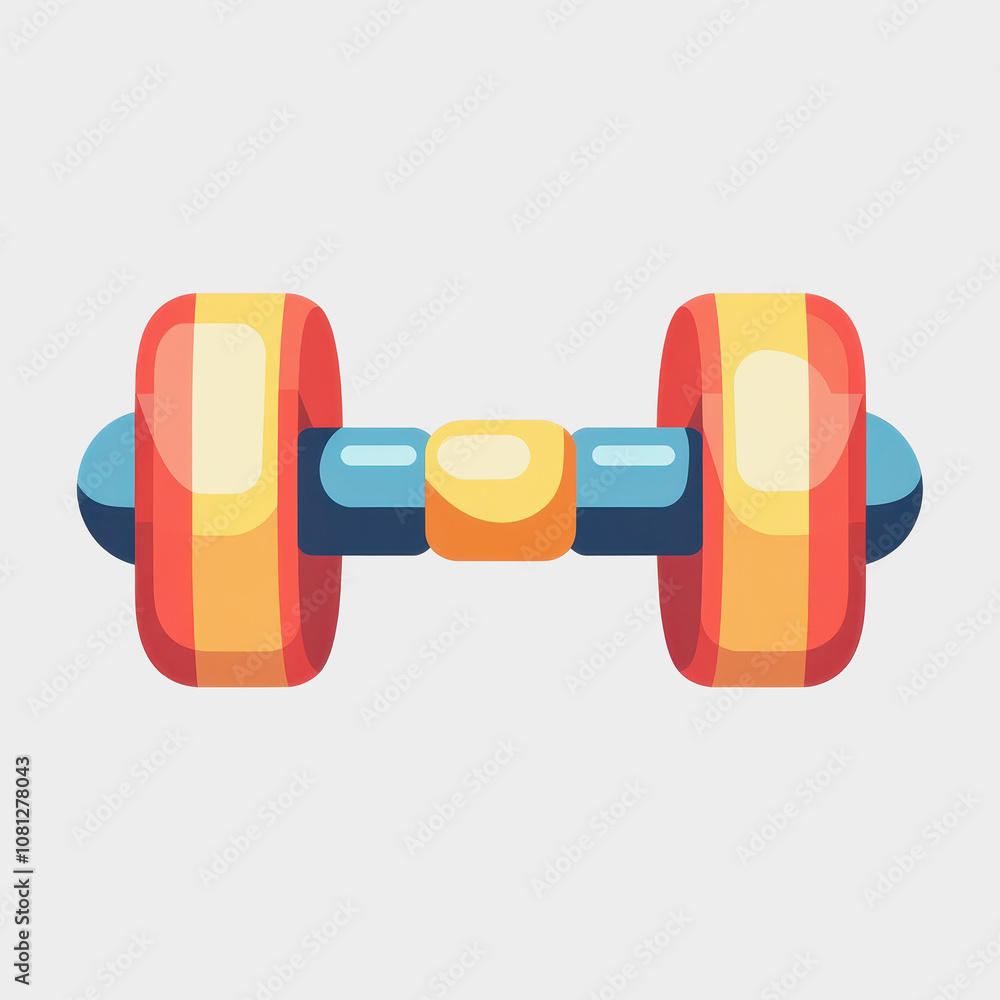 Colorful and Modern Dumbbell Isolated on Light Background, Ideal for Fitness, Weightlifting, Home Gym Equipment, and Workout Motivation Colorful and Modern Dumbbell Isolated on Light Background, Ideal for Fitness, Weightlifting, Home Gym Equipment, and Workout Motivation